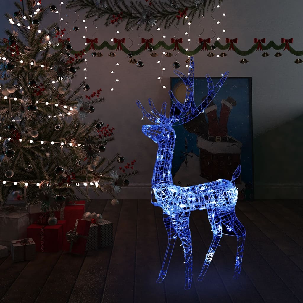 Vidaxl kerstversiering rendier 140 led's 128 cm acryl blauw