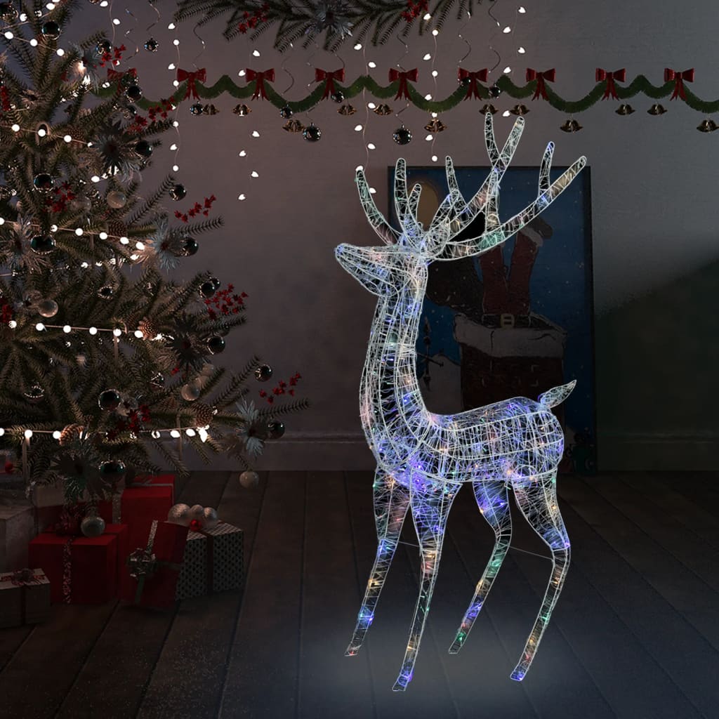Vidaxl kerstdecoratie rendier 250 led's meerkleurig 180 cm acryl
