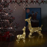 Vidaxl kerstversiering rendierfamilie 160 led's warmwit acryl - afbeelding 1