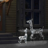 Vidaxl kerstversiering rendierfamilie 160 led's koudwit acryl - afbeelding 3