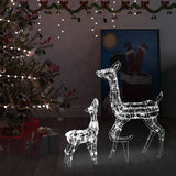Vidaxl kerstversiering rendierfamilie 160 led's koudwit acryl - afbeelding 1