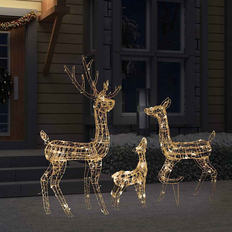 Vidaxl kerstversiering rendierfamilie 300 led's warmwit acryl