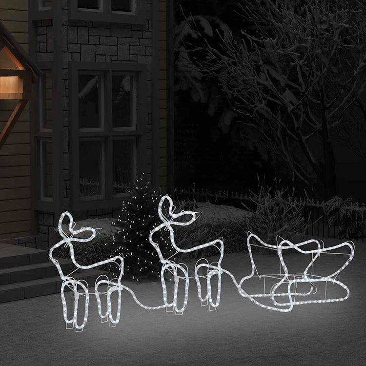 Vidaxl buitenkerstversiering rendier en slee 576 led's