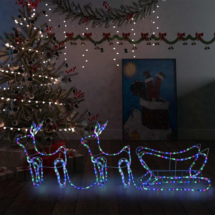 Vidaxl buitenkerstversiering rendier en slee 576 led's