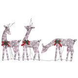 Vidaxl rendierfamilie kerstmis warmwit 270x7x90 cm mesh goudkleurig - afbeelding 2