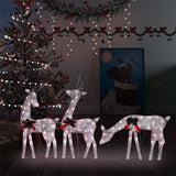 Vidaxl rendierfamilie kerstmis warmwit 270x7x90 cm mesh goudkleurig - afbeelding 1
