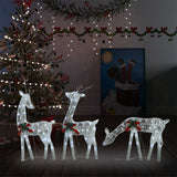 Vidaxl rendierfamilie kerstmis koudwit 270x7x90 cm mesh wit - afbeelding 1
