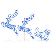 Vidaxl kerstdecoratie rendieren en slee 260x21x87cm acryl blauw - afbeelding 2
