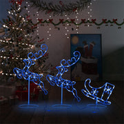 Vidaxl kerstdecoratie rendieren en slee 260x21x87cm acryl blauw - afbeelding 1