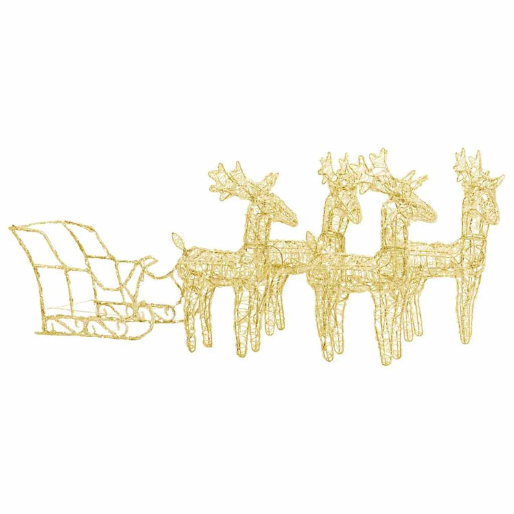 Vidaxl kerstdecoratie rendieren en slee 280x28x55 cm acryl