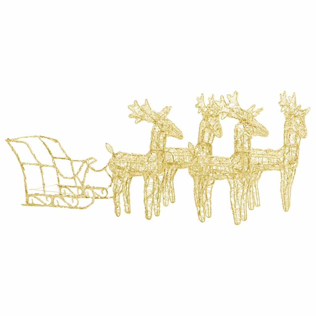 Vidaxl kerstdecoratie rendieren en slee 280x28x55 cm acryl