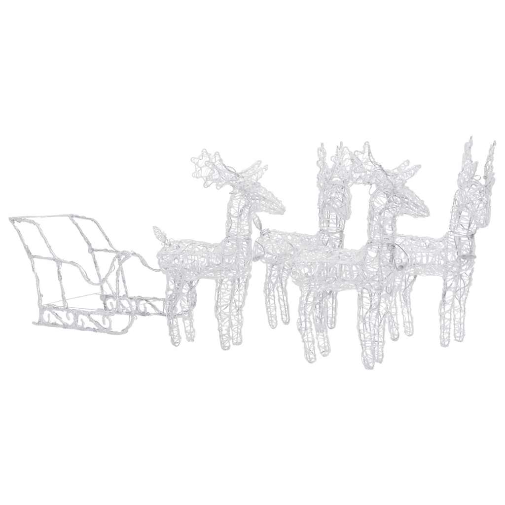 Vidaxl kerstdecoratie rendieren en slee 280x28x55 cm acryl