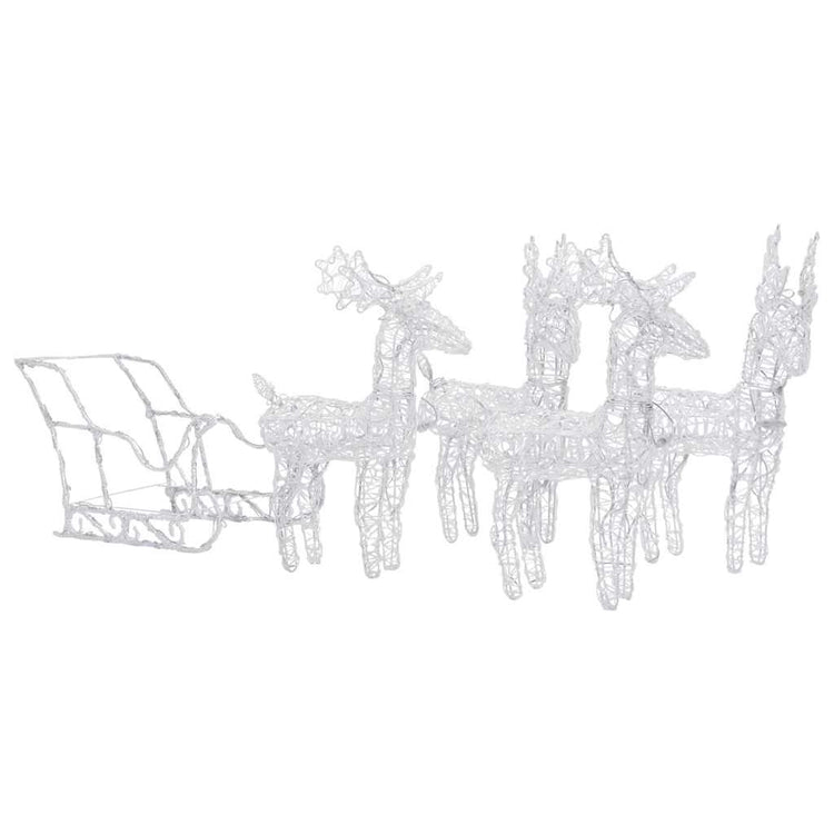 Vidaxl kerstdecoratie rendieren en slee 280x28x55 cm acryl