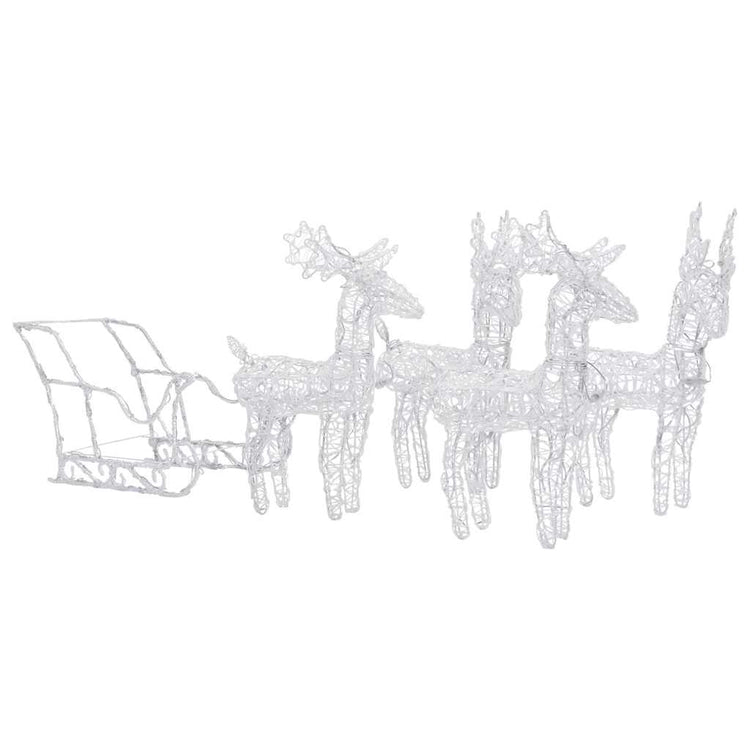 Vidaxl kerstdecoratie rendieren en slee 280x28x55 cm acryl