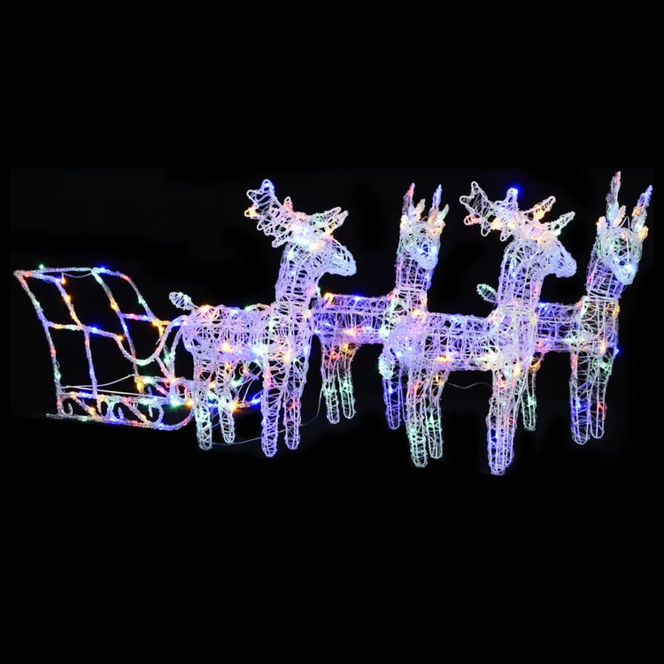 VidaXL Kerstdecoratie rendieren en slee 280x28x55 cm acryl