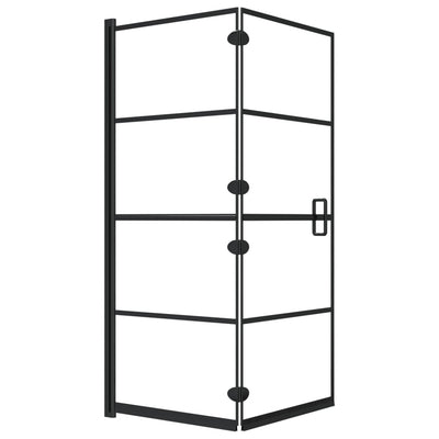 Vidaxl douchewand inklapbaar 120x140 cm esg zwart