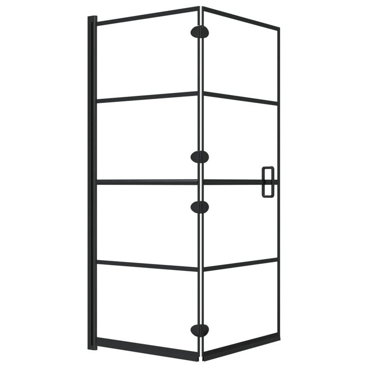 Vidaxl douchewand inklapbaar 120x140 cm esg zwart