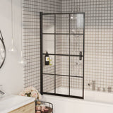 Vidaxl douchewand 80x140 cm esg zwart - afbeelding 1