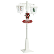 Vidaxl straatlantaarn met kerstman 81x40x188 cm pvc wit en rood - afbeelding 2