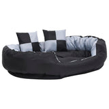 Vidaxl hondenkussen omkeerbaar en wasbaar 110x80x23 cm grijs en zwart - afbeelding 3
