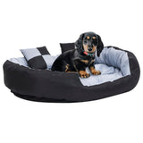 Vidaxl hondenkussen omkeerbaar en wasbaar 110x80x23 cm grijs en zwart - afbeelding 1
