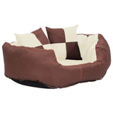 Vidaxl hondenkussen omkeerbaar en wasbaar 65x50x20 cm bruin en crème - afbeelding 2