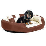 Vidaxl hondenkussen omkeerbaar en wasbaar 110x80x23 cm bruin en crème - afbeelding 1