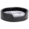 Vidaxl hondenmand 69x59x19 cm pluche en kunstleer zwart en grijs