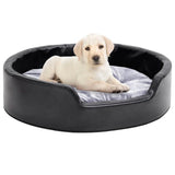 Vidaxl hondenmand 69x59x19 cm pluche en kunstleer zwart en grijs - afbeelding 1