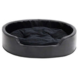 Vidaxl hondenmand 79x70x19 cm pluche en kunstleer zwart - afbeelding 3