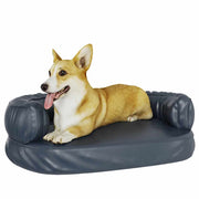 Vidaxl hondenmand ergonomisch schuim 60x42 cm kunstleer donkerblauw - afbeelding 3
