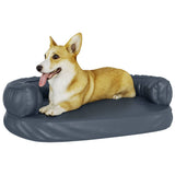 Vidaxl hondenmand ergonomisch schuim 75x53 cm kunstleer donkerblauw - afbeelding 3
