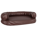 Vidaxl hondenmand met ergonomisch schuim 75x53 cm kunstleer bruin - afbeelding 2
