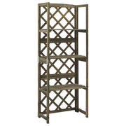 Vidaxl latwerk met schappen 55x30x140 cm massief vurenhout grijs - afbeelding 1