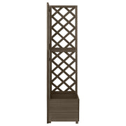 Vidaxl latwerkplantenbak hoekmodel 40x40x150 cm vurenhout grijs - afbeelding 2