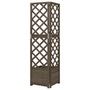 Vidaxl latwerkplantenbak hoekmodel 40x40x150 cm vurenhout grijs - afbeelding 3