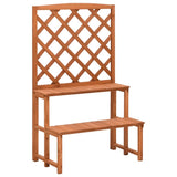 Vidaxl plantenrek met latwerk 70x42x115 cm massief vurenhout - afbeelding 1