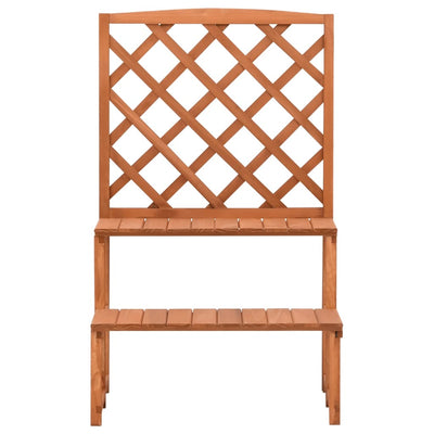 Vidaxl plantenrek met latwerk 70x42x115 cm massief vurenhout