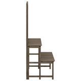 Vidaxl plantenrek met latwerk 70x42x115 cm massief vurenhout grijs - afbeelding 3