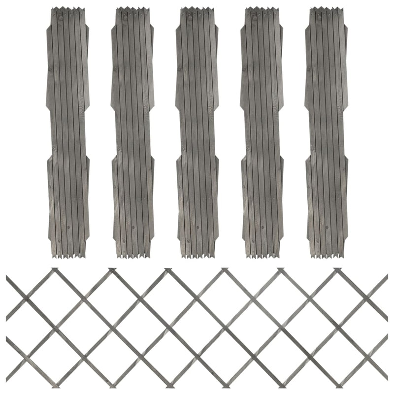 Vidaxl tuinlatwerken 5 st 180x60 cm massief vurenhout grijs