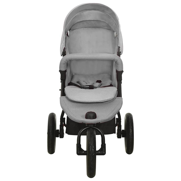 Vidaxl kinderwagen staal lichtgrijs
