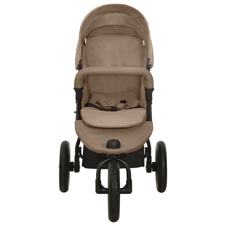 Vidaxl kinderwagen staal taupe