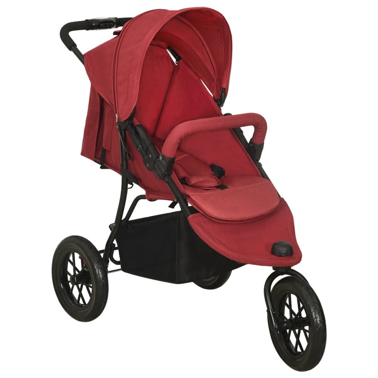 Vidaxl kinderwagen staal rood