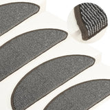Vidaxl trapmatten 15 st 56x17x3 cm grijs halfrond - afbeelding 1