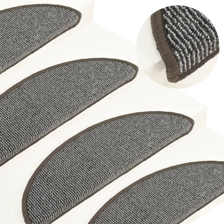 Vidaxl trapmatten 15 st 56x17x3 cm grijs halfrond