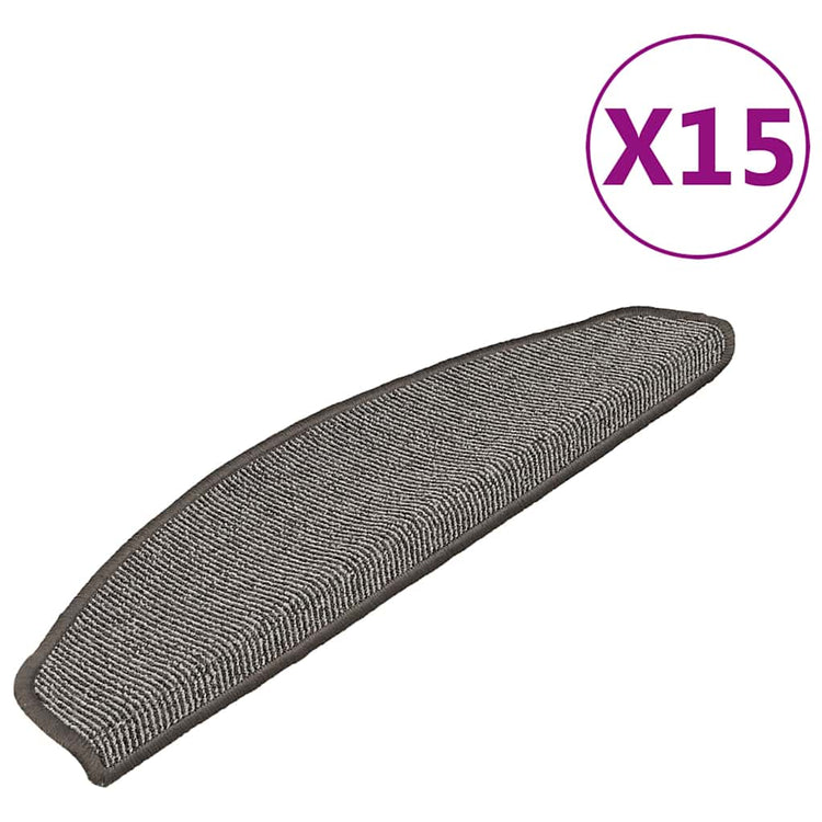 Vidaxl trapmatten 15 st 65x21x4 cm grijs halfrond groot