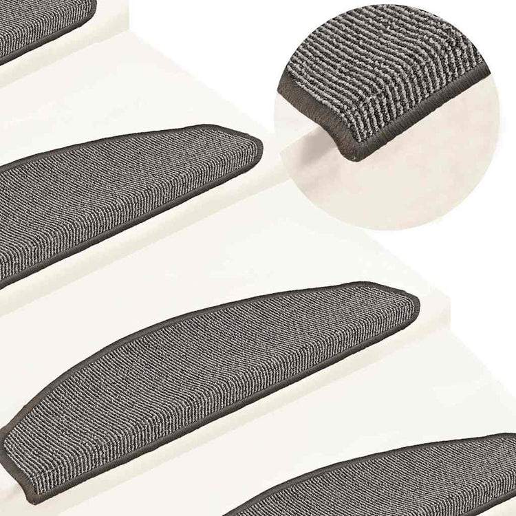 Vidaxl trapmatten 15 st 65x21x4 cm grijs halfrond groot