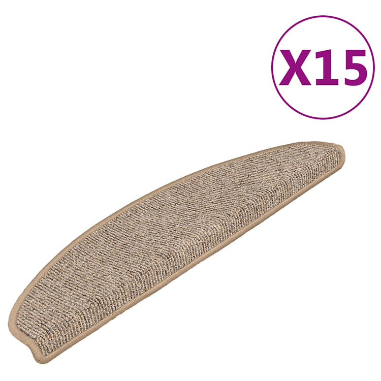 Vidaxl trapmatten 15 st 65x21x4 cm bruin halfrond groot