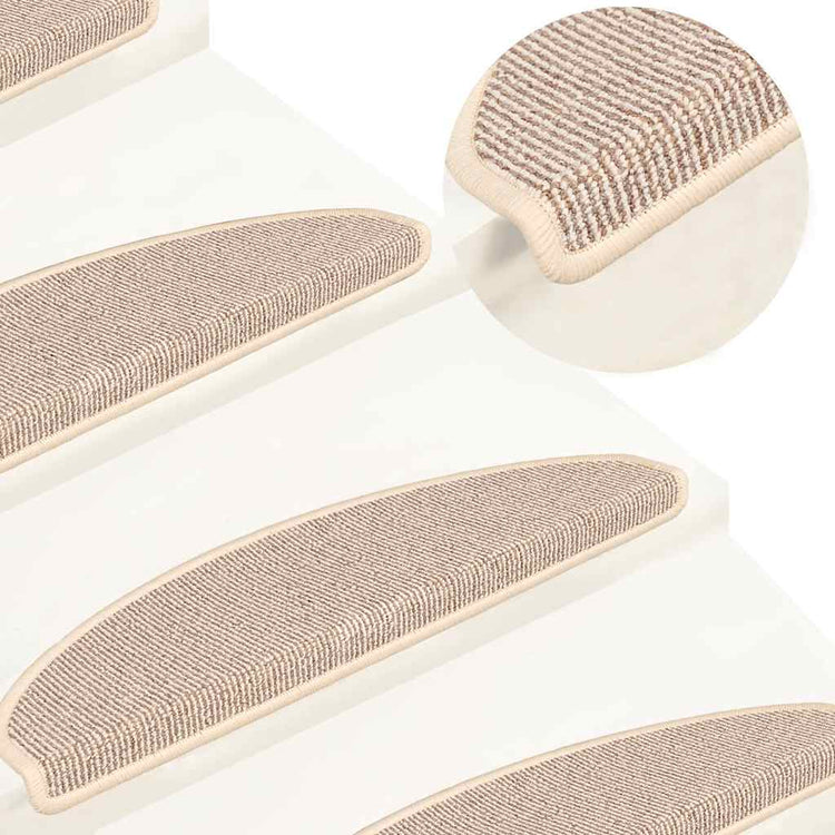 Vidaxl trapmatten 15 st 65x21x4 cm wit en bruin halfrond groot