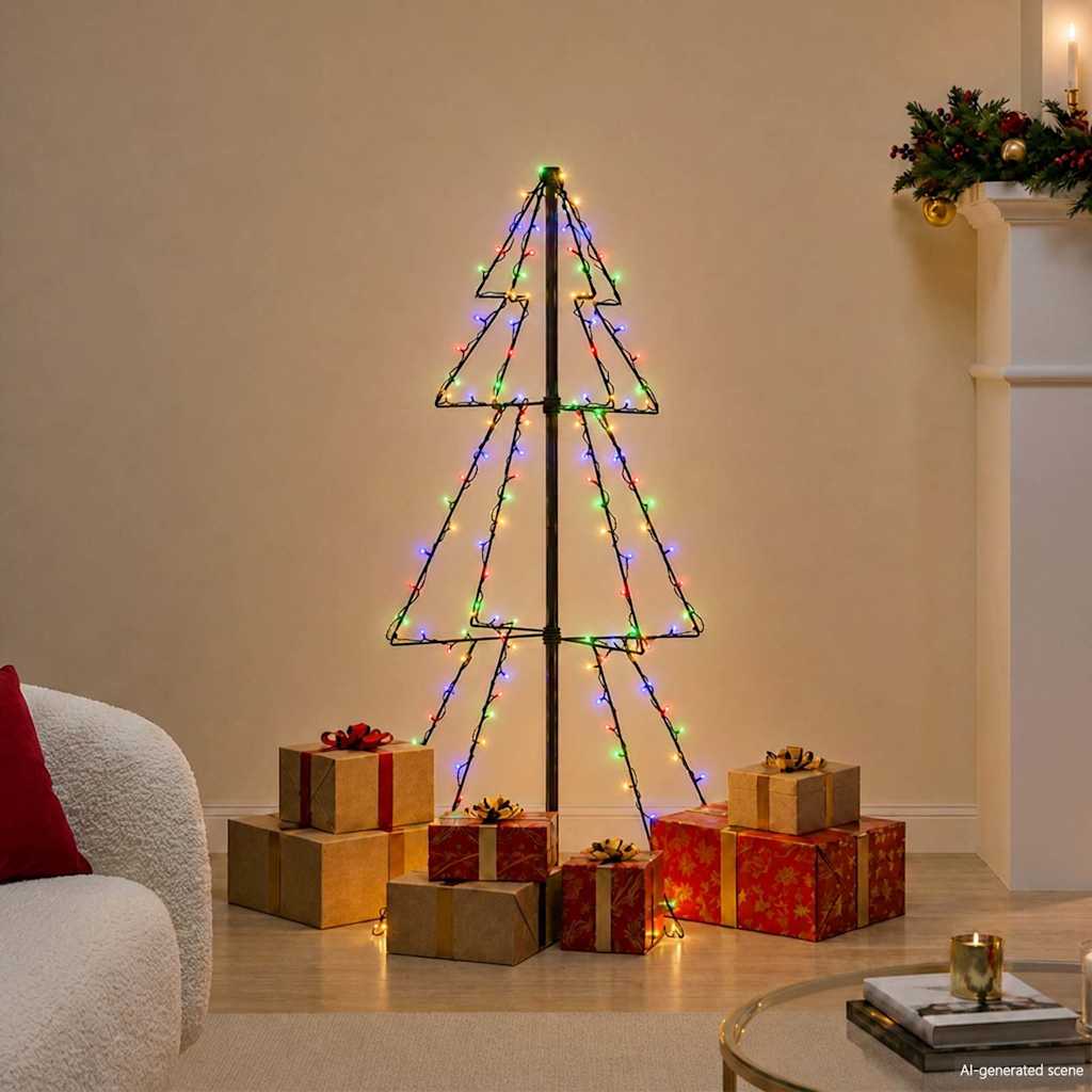 Vidaxl kegelkerstboom 160 led's binnen en buiten 78x120 cm